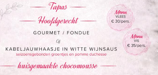 Lente menu vlees